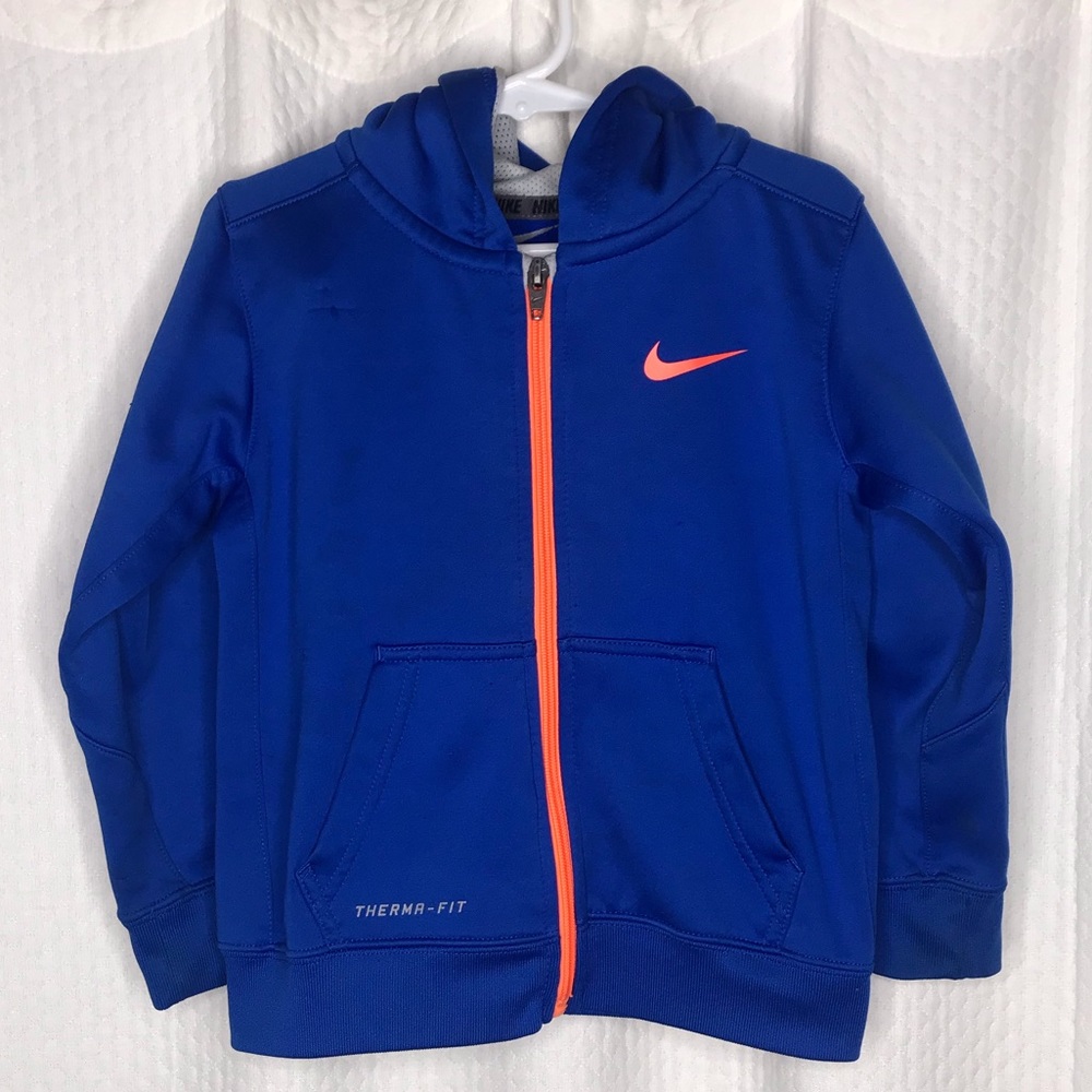 Nike Zip Up Hooded Jacket Blue Size 4